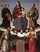 PERUGINO, Pietro Madonna and Child with Four Saints (Tezi Altarpiece) af oil painting picture wholesale